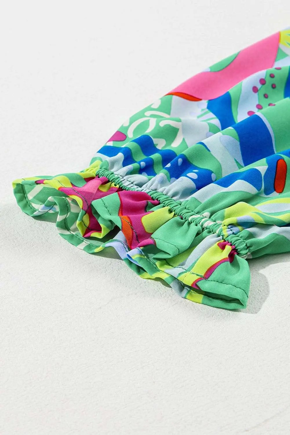 Green abstract plus size blouse - Love Salve